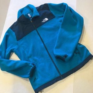 North Face women’s full zip fleece blue small